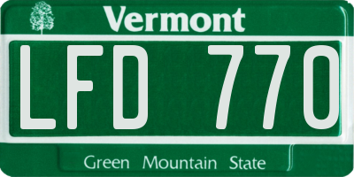 VT license plate LFD770