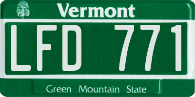 VT license plate LFD771