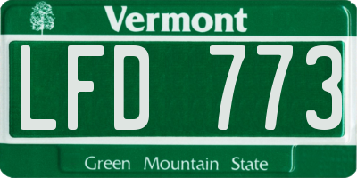 VT license plate LFD773