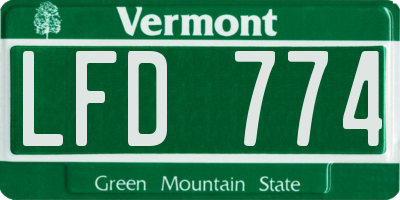 VT license plate LFD774