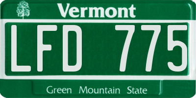 VT license plate LFD775
