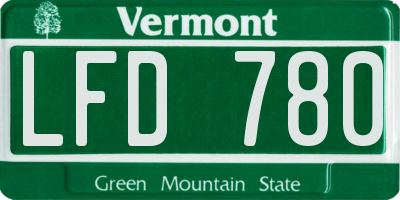 VT license plate LFD780