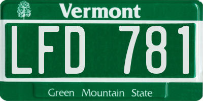 VT license plate LFD781