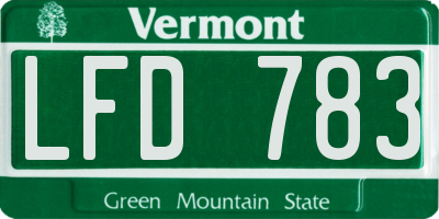 VT license plate LFD783