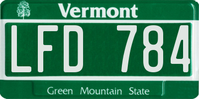 VT license plate LFD784