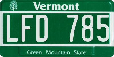 VT license plate LFD785