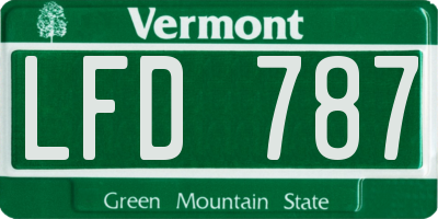 VT license plate LFD787