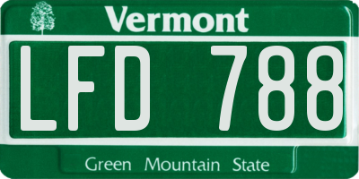 VT license plate LFD788