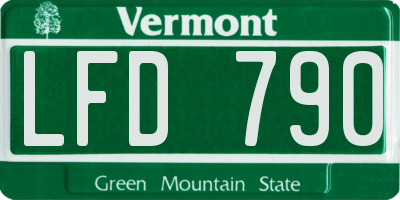 VT license plate LFD790