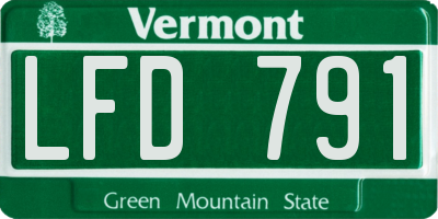 VT license plate LFD791