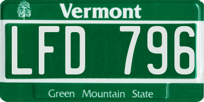 VT license plate LFD796