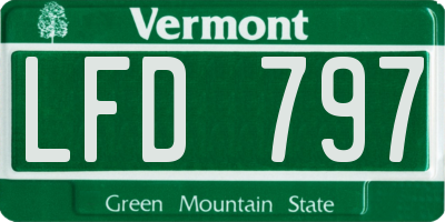 VT license plate LFD797