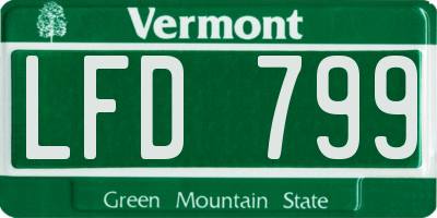 VT license plate LFD799