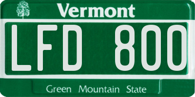 VT license plate LFD800