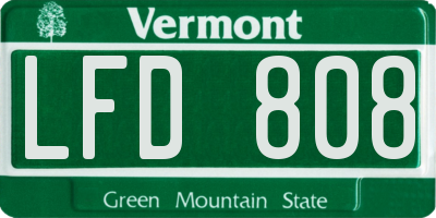VT license plate LFD808