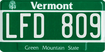 VT license plate LFD809