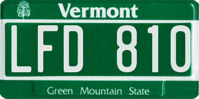 VT license plate LFD810