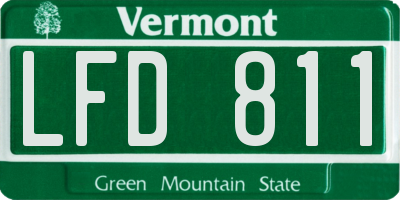 VT license plate LFD811