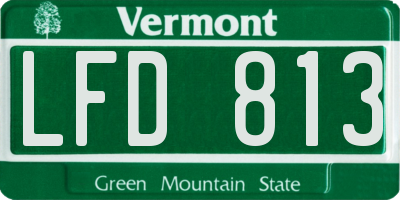 VT license plate LFD813