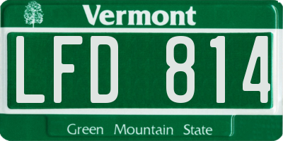 VT license plate LFD814