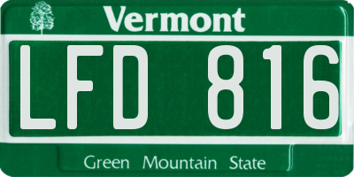 VT license plate LFD816