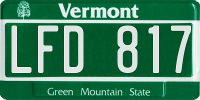 VT license plate LFD817