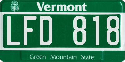 VT license plate LFD818