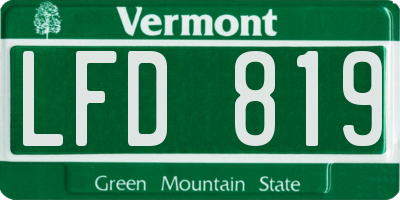 VT license plate LFD819