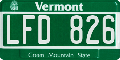 VT license plate LFD826