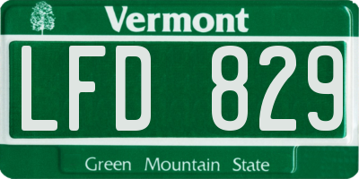 VT license plate LFD829