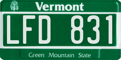 VT license plate LFD831