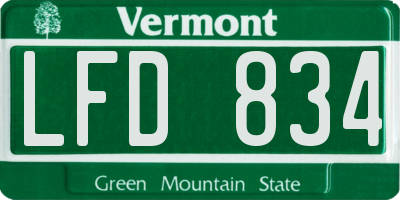 VT license plate LFD834