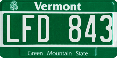 VT license plate LFD843