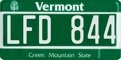 VT license plate LFD844