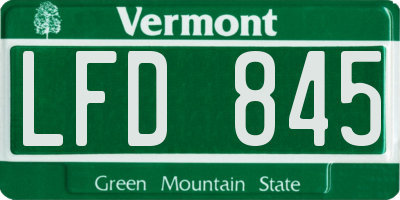 VT license plate LFD845