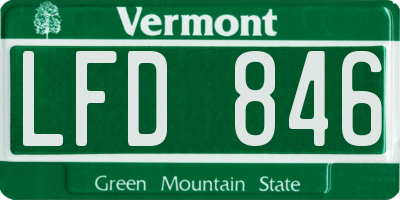 VT license plate LFD846