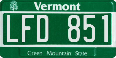 VT license plate LFD851