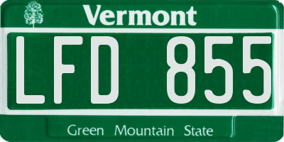 VT license plate LFD855