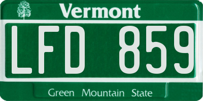 VT license plate LFD859
