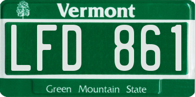 VT license plate LFD861