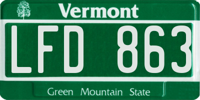 VT license plate LFD863