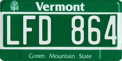 VT license plate LFD864