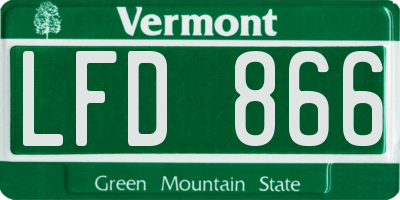 VT license plate LFD866