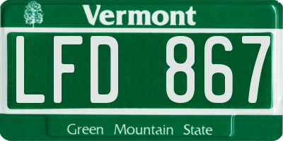 VT license plate LFD867