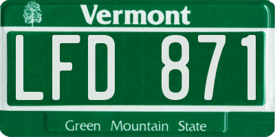 VT license plate LFD871