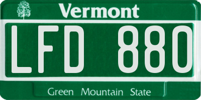 VT license plate LFD880