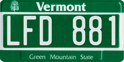 VT license plate LFD881