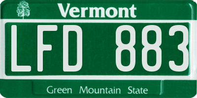 VT license plate LFD883