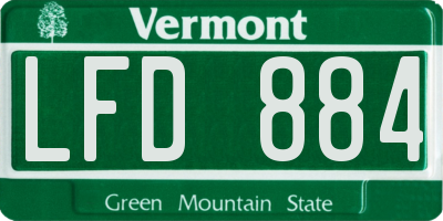 VT license plate LFD884