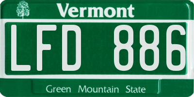 VT license plate LFD886